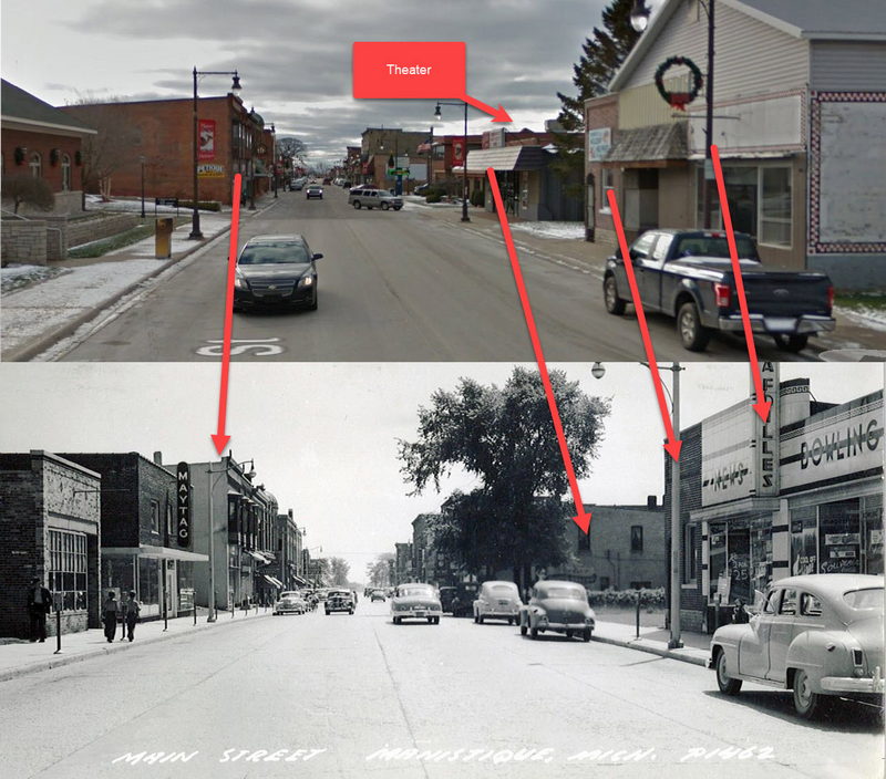 LaFoilles Bowling Alleys - Then Vs Now (newer photo)